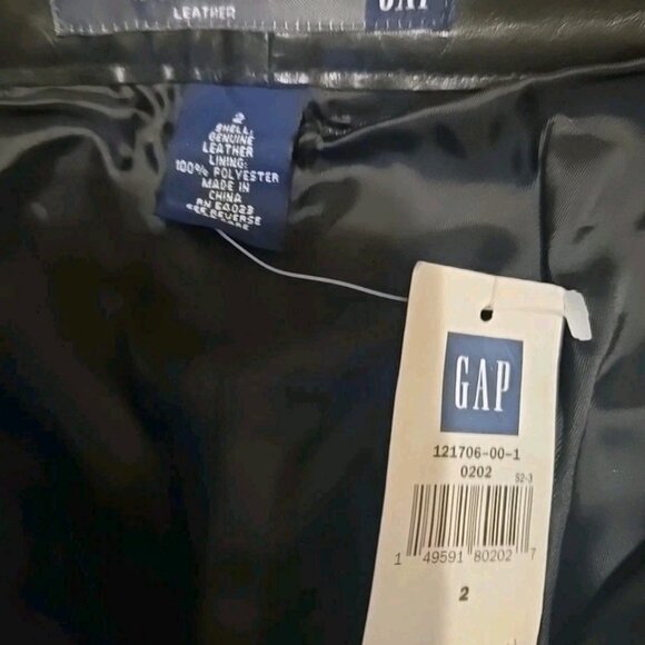 Genuine Leather bootcut Pants Black Womens Sz2 NWT GAP w Lining - Picture 6 of 8